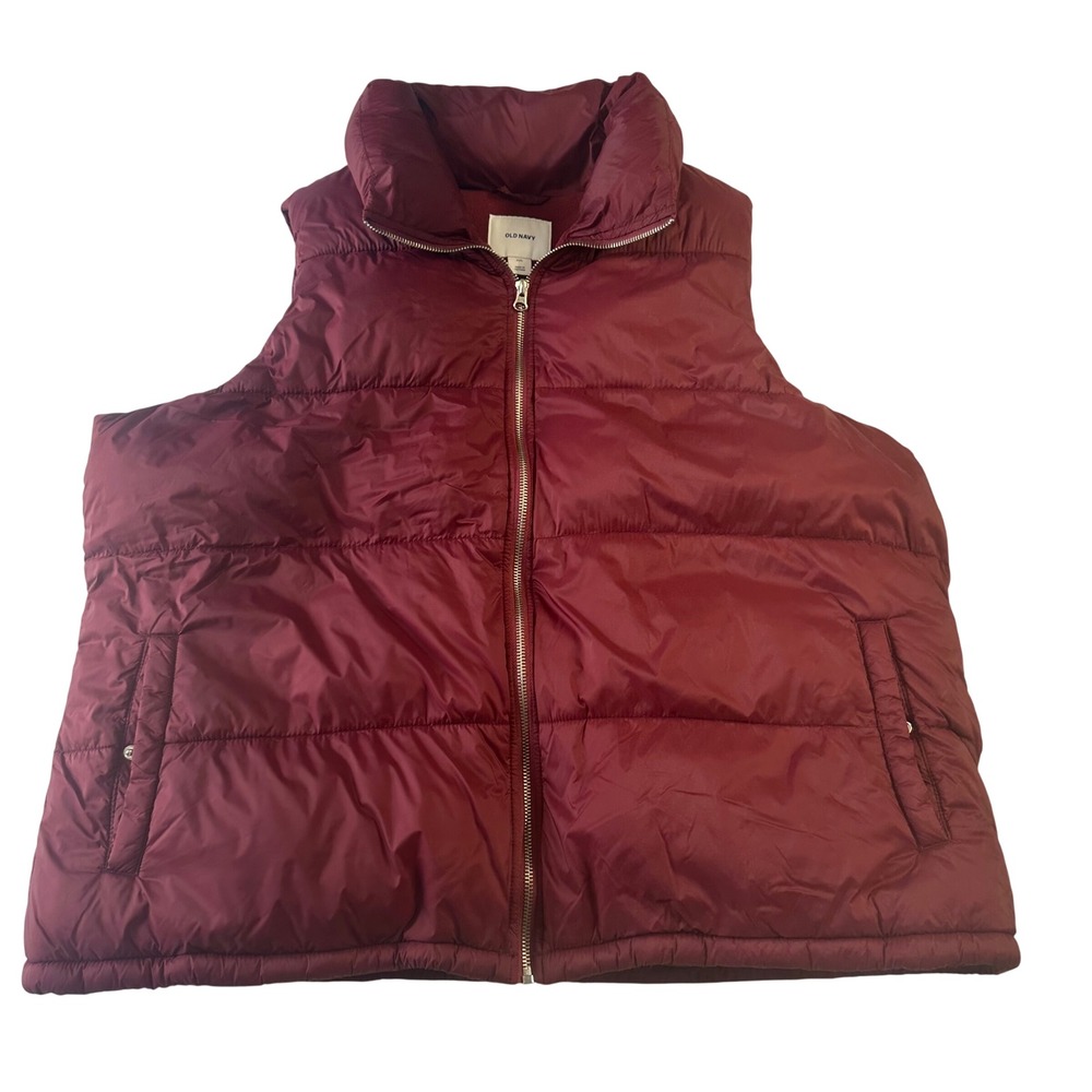 Old Navy Womens Frost-Free Puffer Vest Royal Velvet Burgundy XXL 285233-02